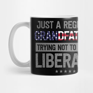 Regular Grandfather Raise Liberals USA Flag Father's Day Mug